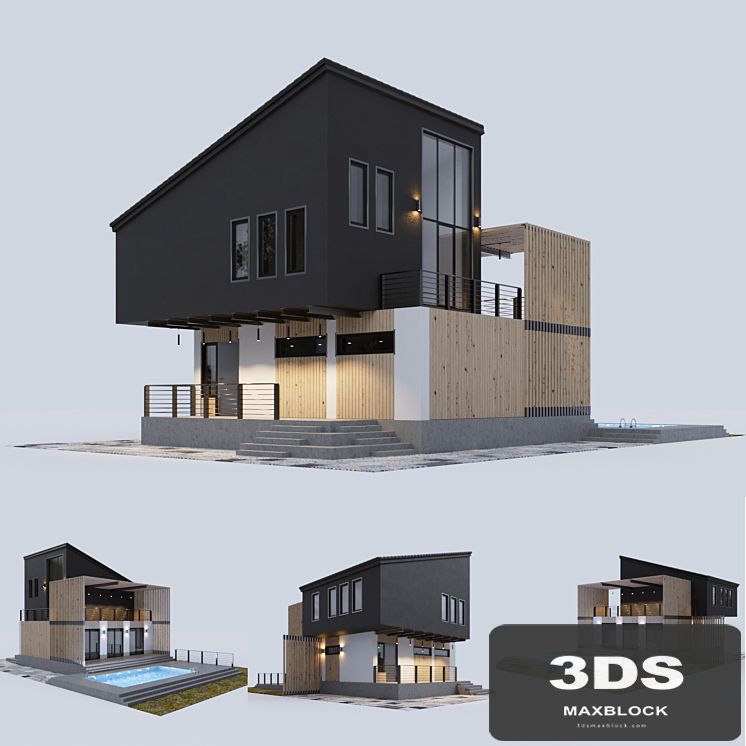 Modern residential house with a swimming pool