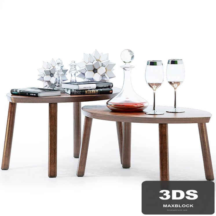 IKEA \ STOCKHOLM \ Set of tables, 2 pcs. + Decor.