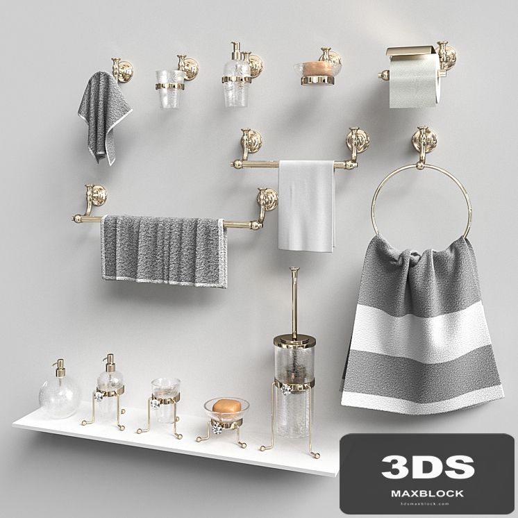 A set of bathroom accessories Brilla Gold Gaia Mobili