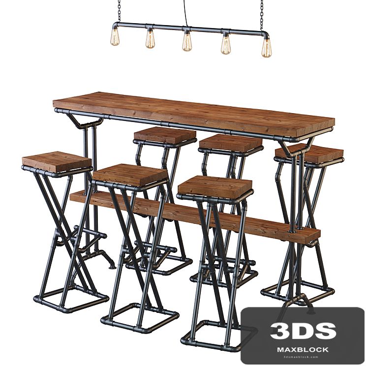 Loft bar of pipes
