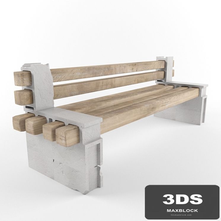 Concrete Block Bench