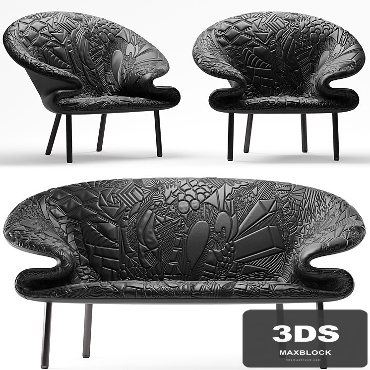 Sofa and armchair Doodle Moroso