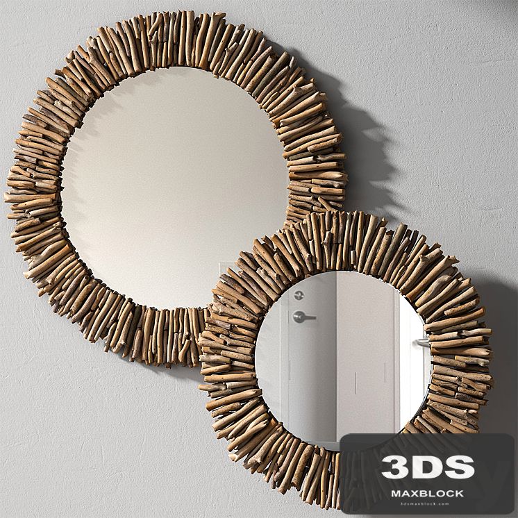 Pottery barn NATURAL DRIFTWOOD MIRROR - ROUND
