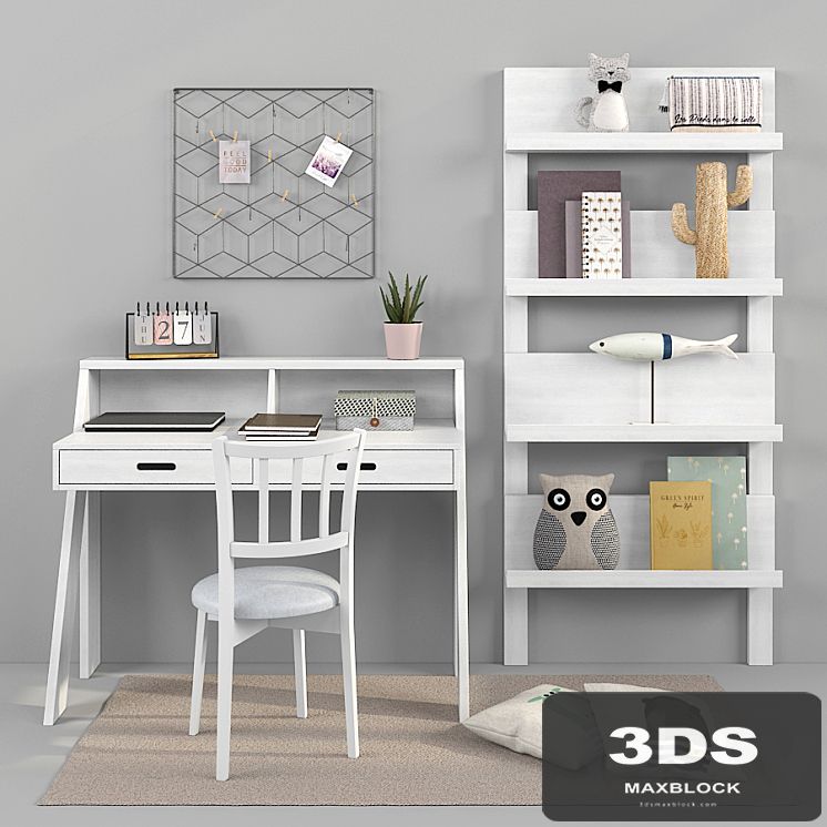 Writing desk and decor for a child 17