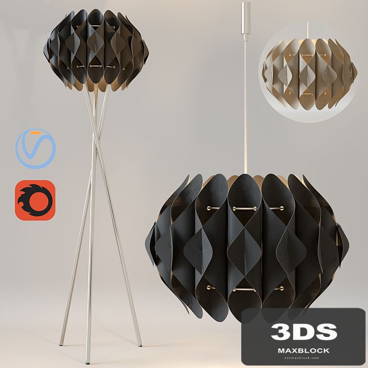 Chandelier and floor lamp AZZARDO RUBEN