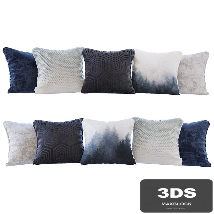A set of blue forest pillows (Pillows blue forest YOU)