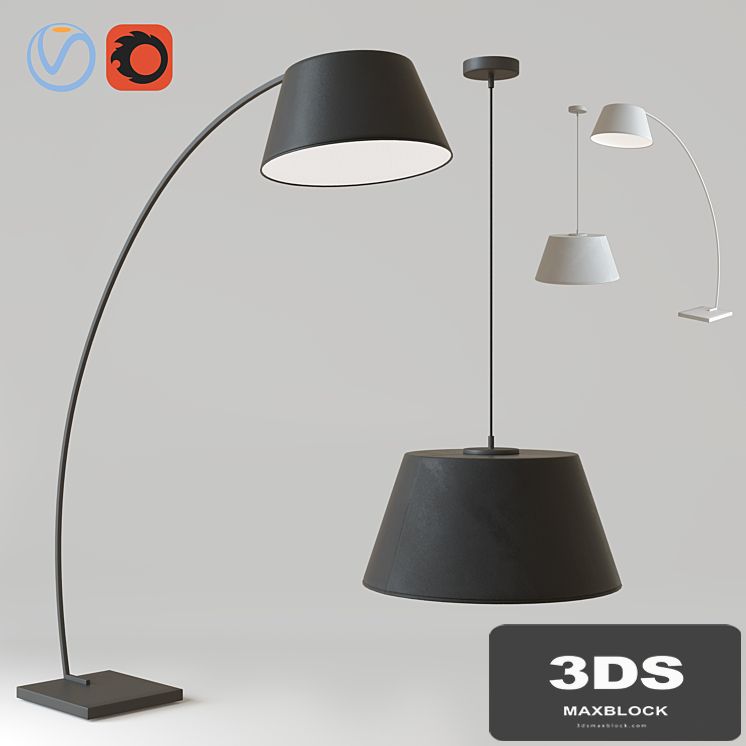 Chandelier and floor lamp AZZARDO Olav