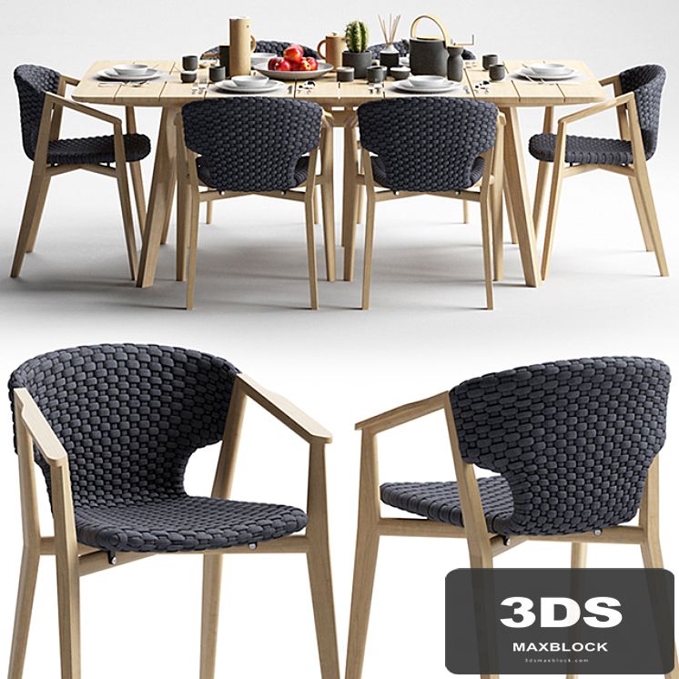 Ethimo Knit Dining Armchair and Dining Table