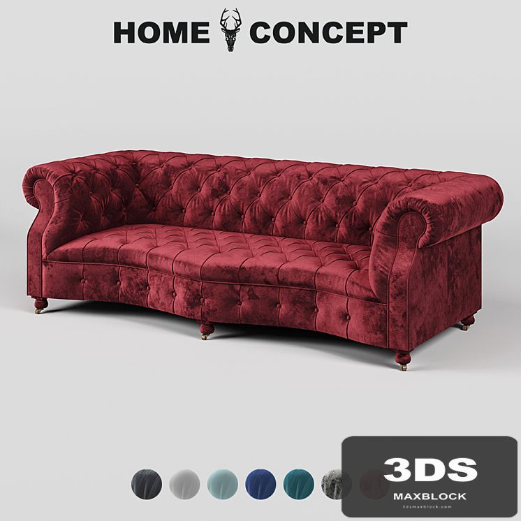 OM Triple sofa Serpentine Bensington, corduroy; Serpentine Siren 3 Seater, Velvet.