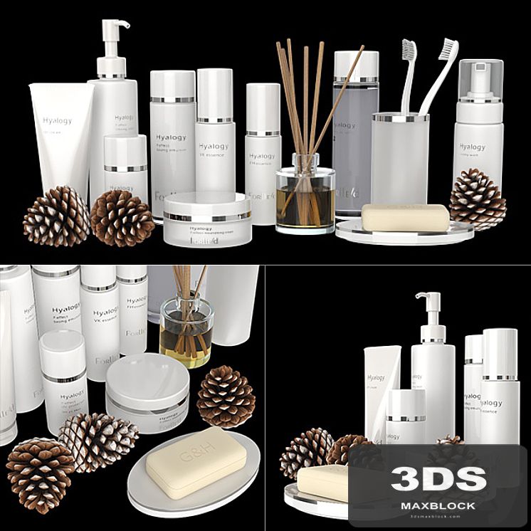 A set of white cosmetics.