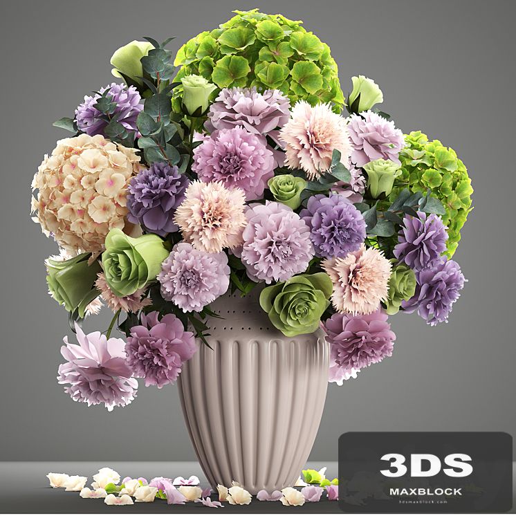 A bouquet of flowers 63. Spring flowers, vase, decor, hydrangea, peony, eucalyptus, carnation, rose