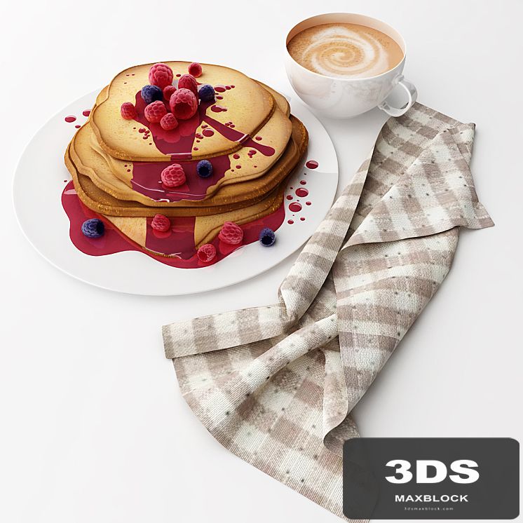 Pancake with raspberries