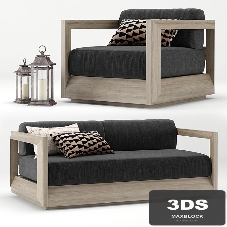 RH Outdoor Paloma Teak Sofa