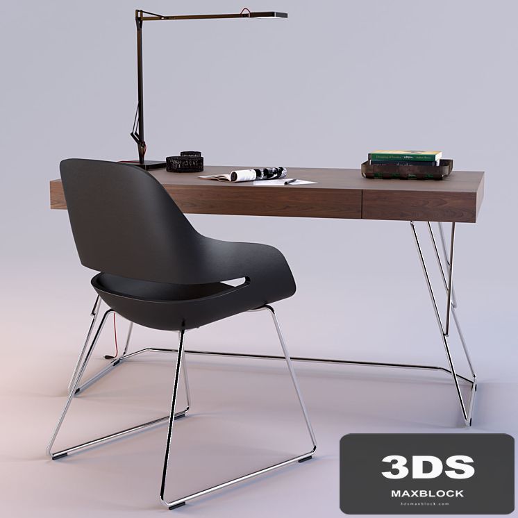 Maestrale Desk &amp; Eva Chair by Zanotta