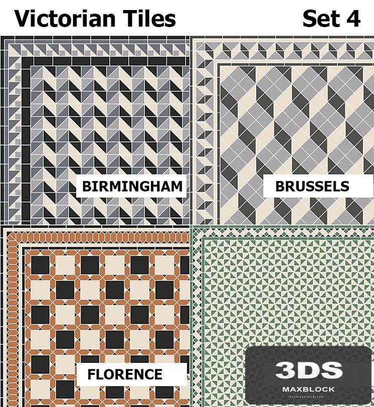 Topcer Victorian Tiles Set4