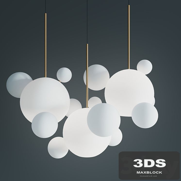 Suspension lamps giopato & coombes bolle bls 14l chandelier milk