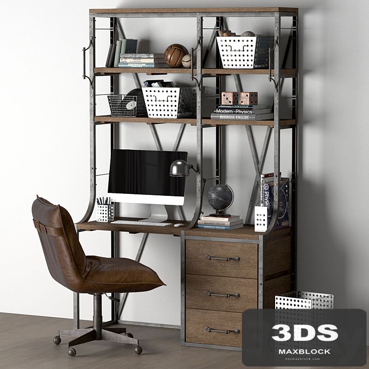 FRENCH LIBRARY SINGLE DESK WITH DRAWERS