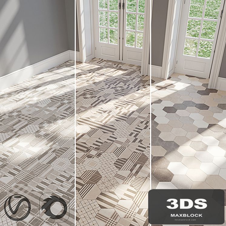 EQUIPE Hexatile / Cement / GEO Gray / GEO Sand / Black / Gray / Mink / Mud / Sand / White