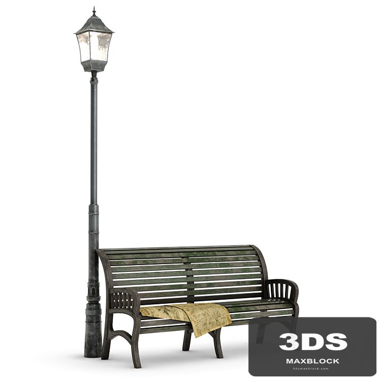 Bench. Lamp