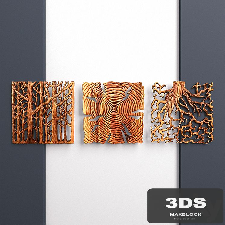 «Wooden Triptych Wall Panel»