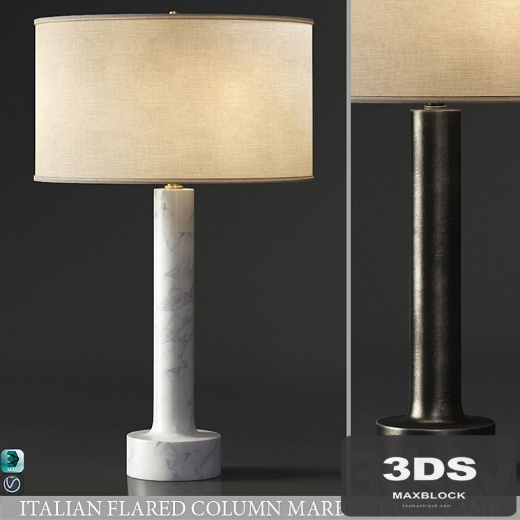 ITALIAN FLARED COLUMN MARBLE TABLE LAMP