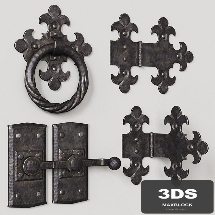 Wrought iron door elements