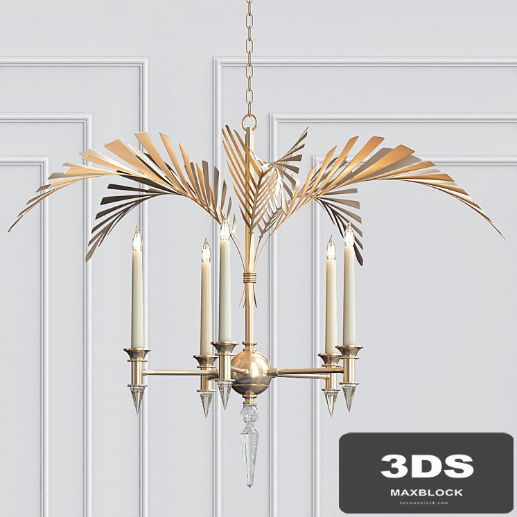Palm Frond 5-Light Chandelier