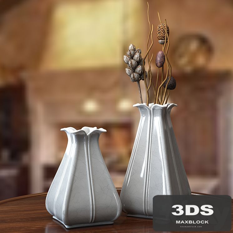 Vase gray with craquelure