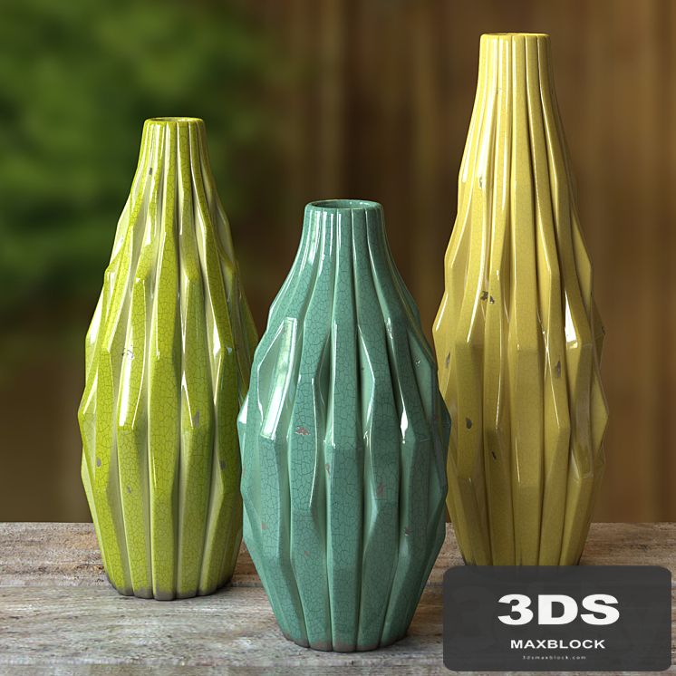 Vases "Cactus" with craquelure