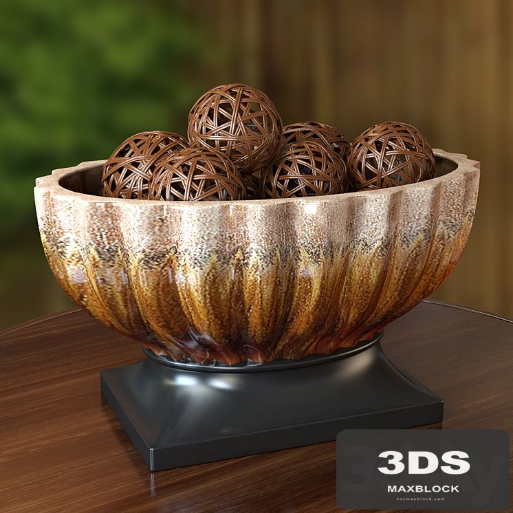 ceramic vase with decorative balls