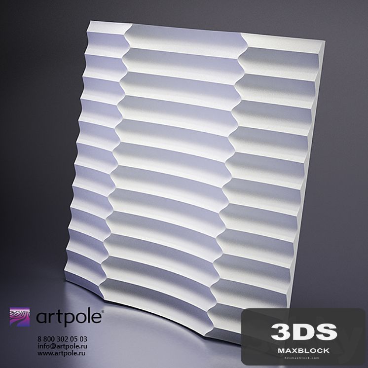 Plaster 3d panel Ruffle from Artpole