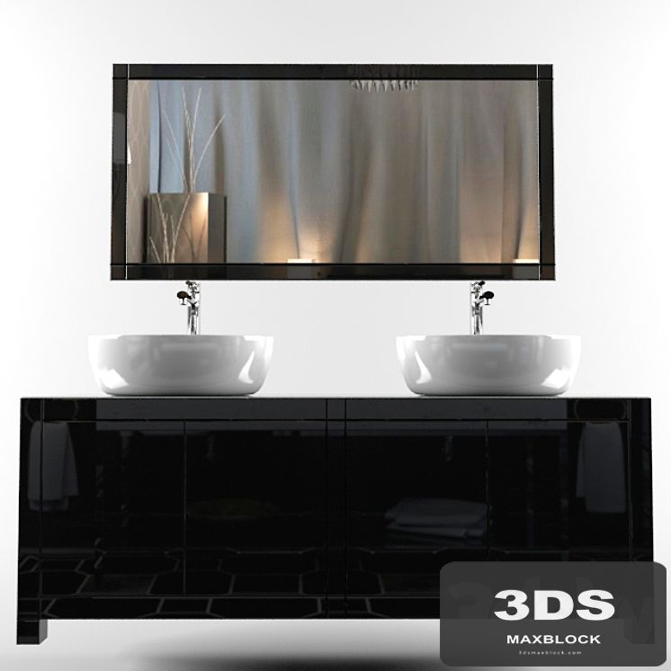 Mirrored chest of drawers washbasin - a collection of Visionnaire Wellness