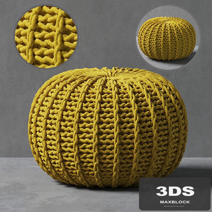 Knitted pouf