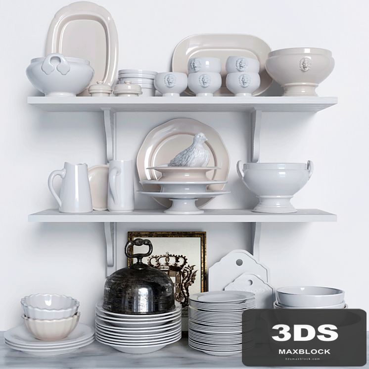 Set of dishes. Service