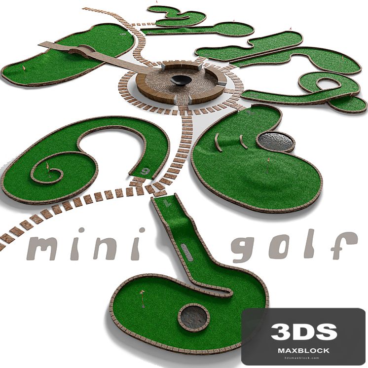 Mini golf. A set of 9 fields