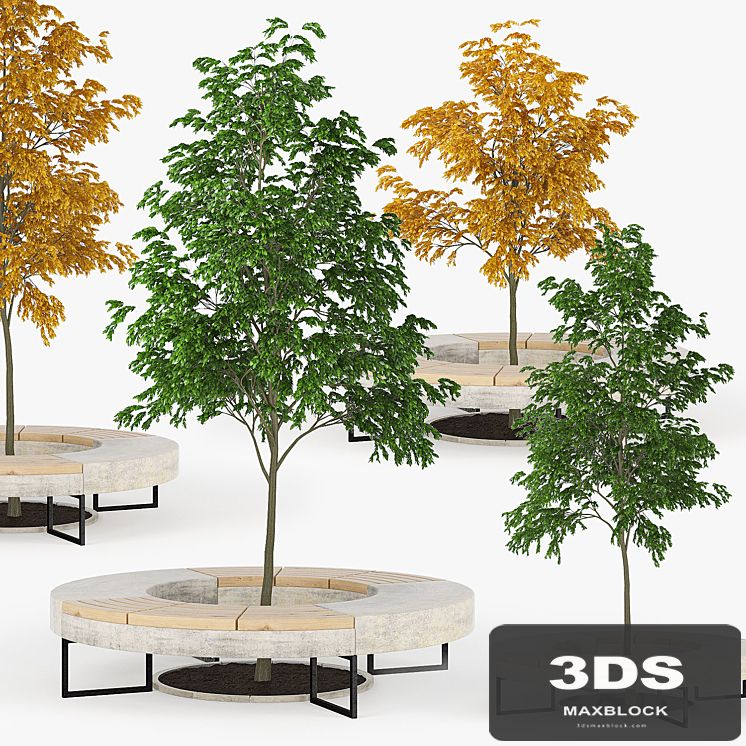 Tree Flowerbed green yellow
