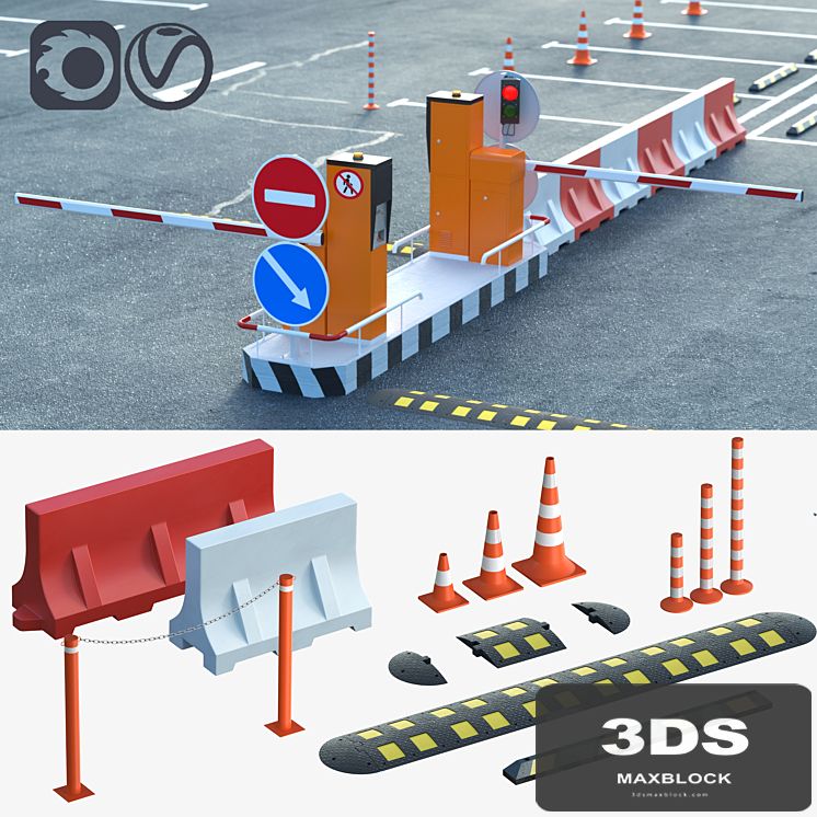 Equipment for the creation of parking lots, road fences
