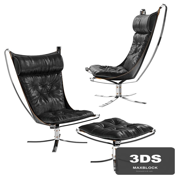 Falcon Chrome Chair & Ottoman
