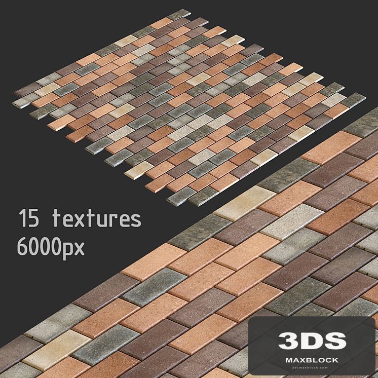 Paving slabs. 15 textures