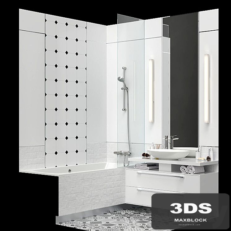 Furniture and decor for a small bathroom.