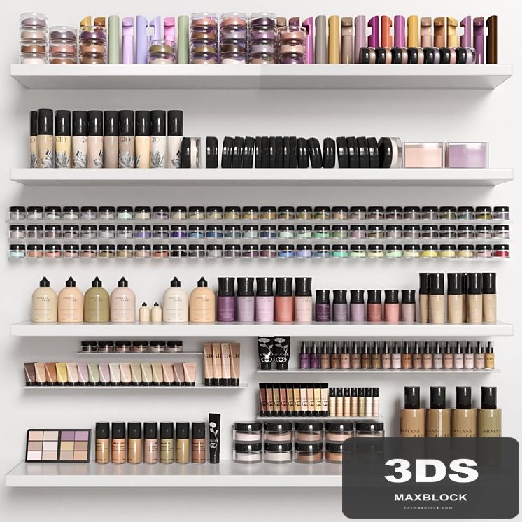 A large set of cosmetics for beauty salons. Makeup