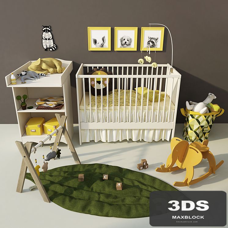 Children's Cot and changing table Solgul (Solgul). Ikea