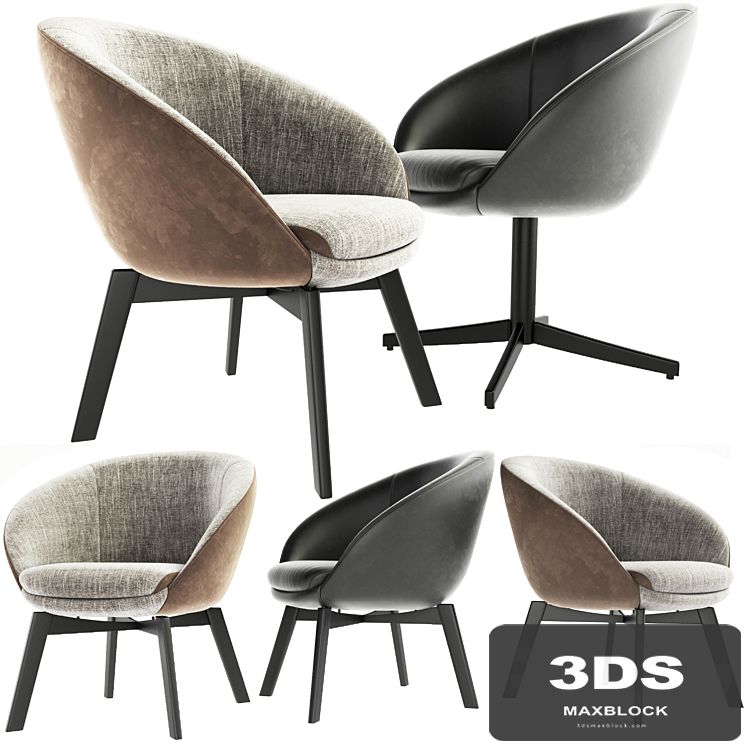 Minotti Russell Little Lounge Chair And Dining Chair