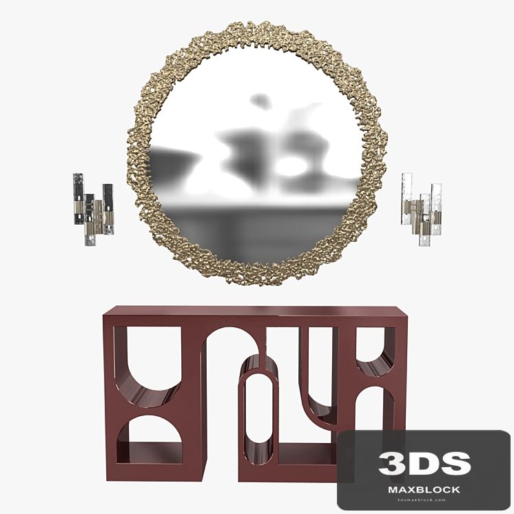 Brabbu cay mirror, colosseum console and ombak wall light