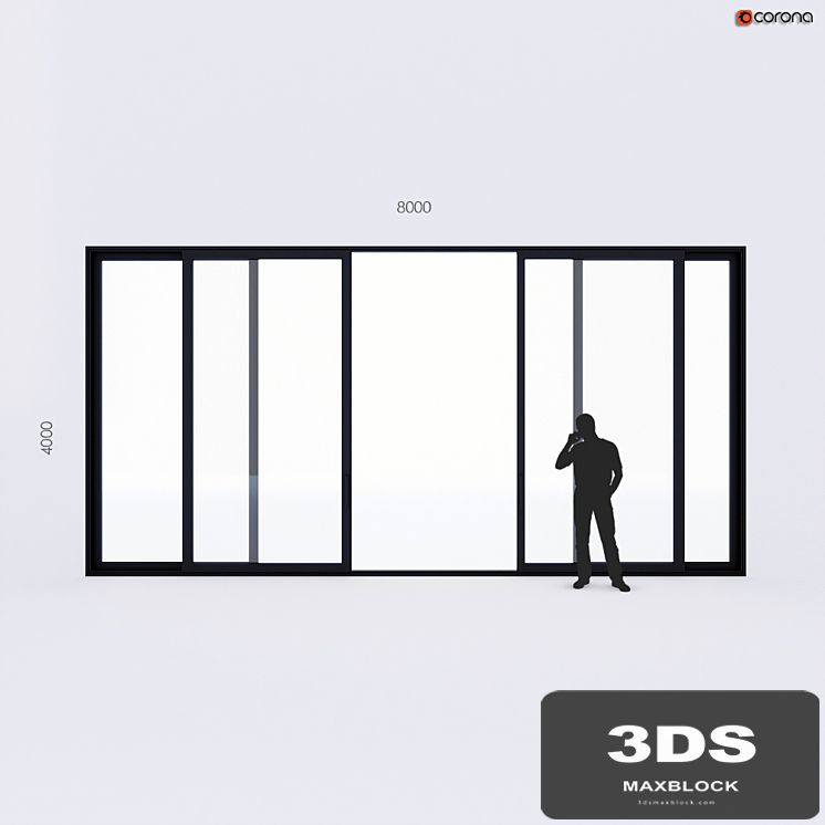 Extendable stained glass window Alumil large size 4 sash