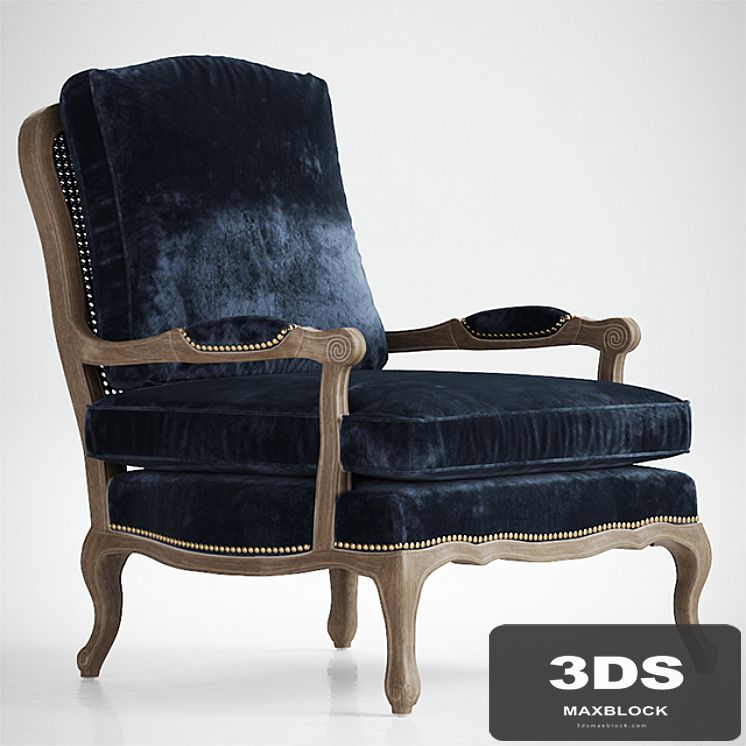 Boutique Accent Chair in Cut Blue Pile