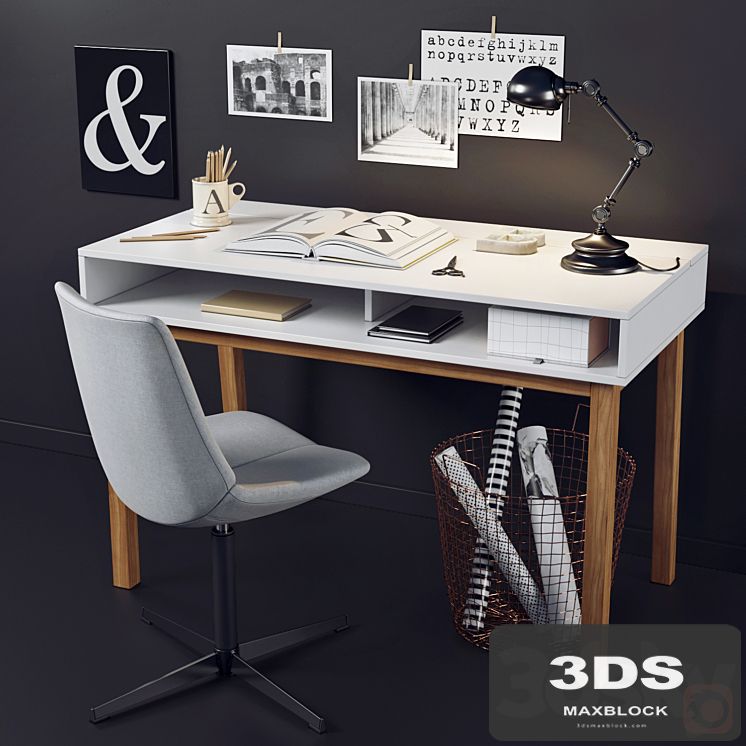 Desk and chair with La Redoute decor