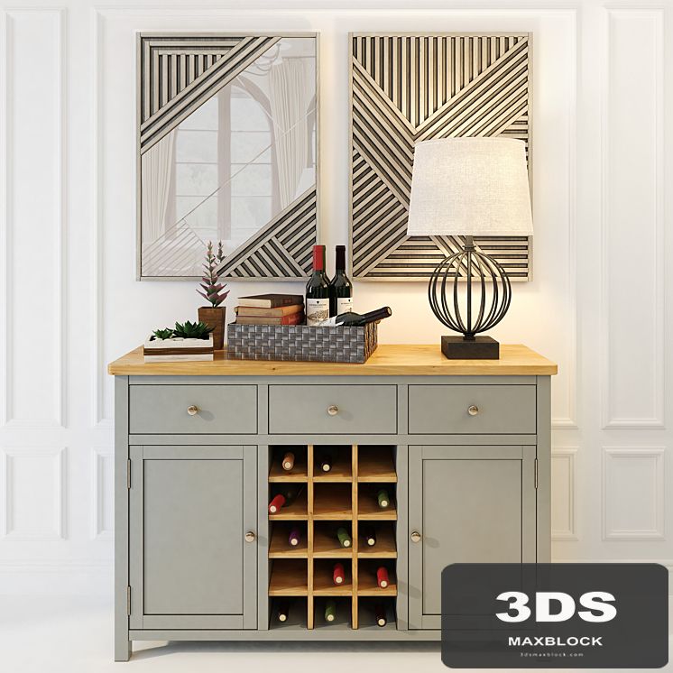 Wine chest of drawers "Jules Verne" gray