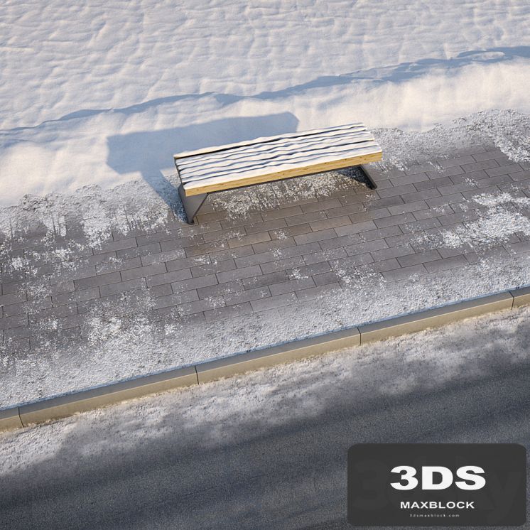 winter pavement with a road