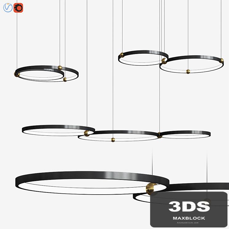 Planetary Rings Chandelier Lampatron